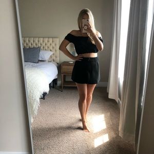 Black Zip Front Skirt